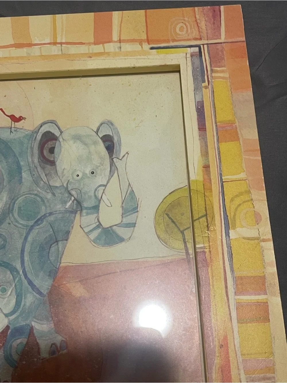 Z Gallerie Yellow Orange Pink Framed Nursery Animal Prints (Set of 2)
